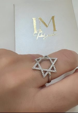טבעת כסף טהור מגן דוד